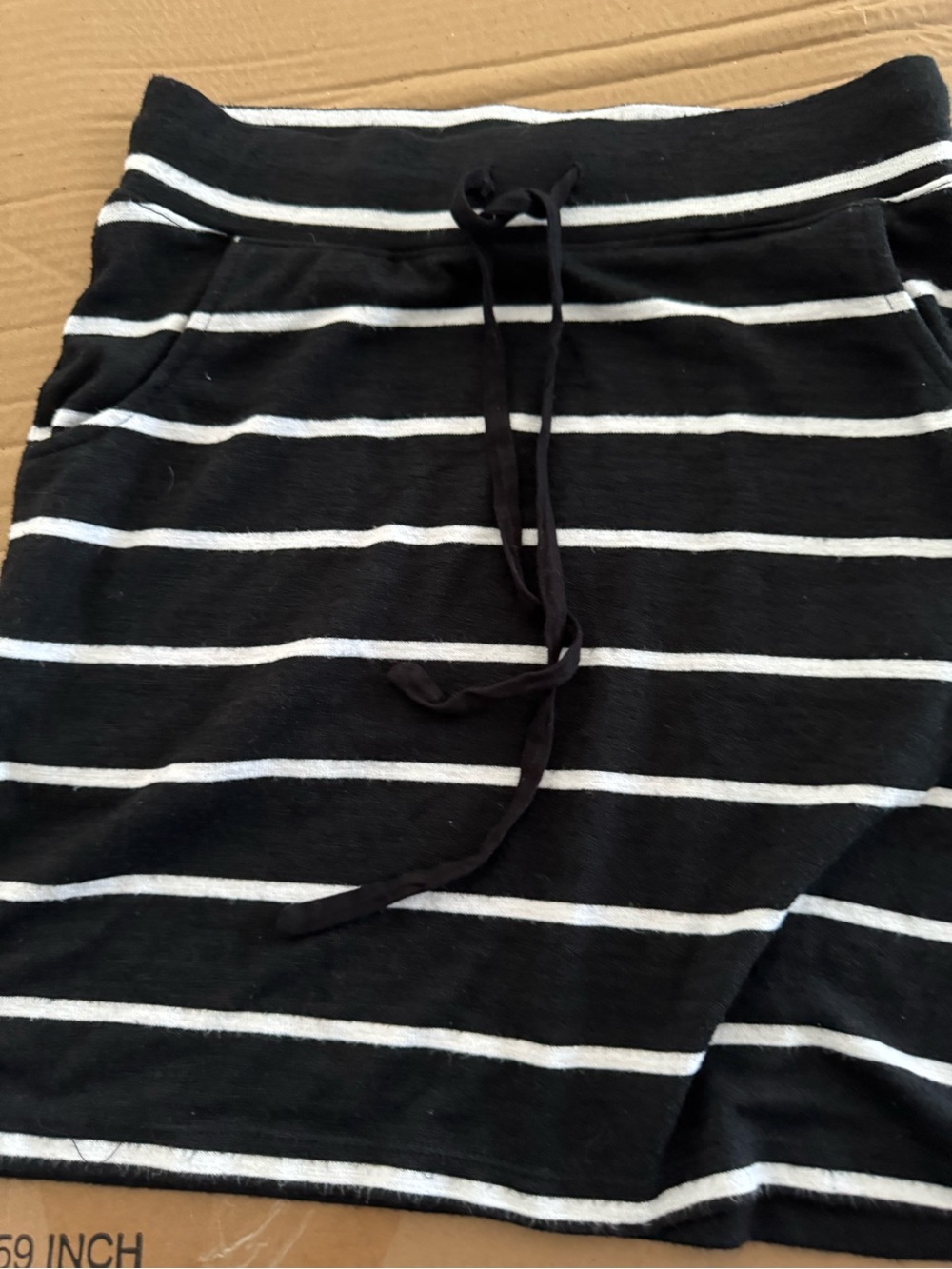Market & Spruce Black and White Striped Mini Skirt